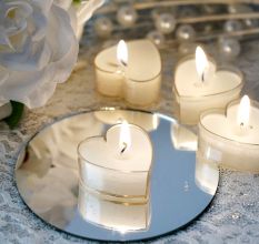 Handmade Unscented Heart Clear Soy Wax Tealights 25 Pieces